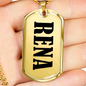 Rena v01 - 18k Gold Finished Luxury Dog Tag Necklace