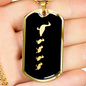 Mama Duck With 4 Ducklings v2 - 18k Gold Finished Luxury Dog Tag Necklace