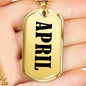 April v01 - 18k Gold Finished Luxury Dog Tag Necklace