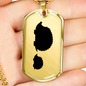 Mama Hedgehog With 1 Hoglet - 18k Gold Finished Luxury Dog Tag Necklace