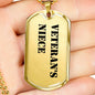 Veteran's Niece - 18k Gold Finished Luxury Dog Tag Necklace