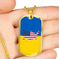 Ukrainian-American - 18k Gold Finished Luxury Dog Tag Necklace