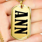 Ann v01 - 18k Gold Finished Luxury Dog Tag Necklace