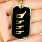 Mama Giraffe With 3 Calves v2 - 18k Gold Finished Luxury Dog Tag Necklace