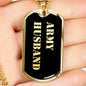 Army Husband v2 - 18k Gold Finished Luxury Dog Tag Necklace