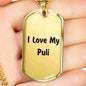 Love My Puli v4 - 18k Gold Finished Luxury Dog Tag Necklace
