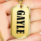 Gayle v01 - 18k Gold Finished Luxury Dog Tag Necklace