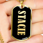 Stacie v02 - 18k Gold Finished Luxury Dog Tag Necklace