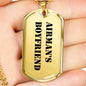 Airman's Boyfriend - 18k Gold Finished Luxury Dog Tag Necklace