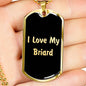 Love My Briard v5 - 18k Gold Finished Luxury Dog Tag Necklace