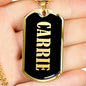 Carrie v02 - 18k Gold Finished Luxury Dog Tag Necklace
