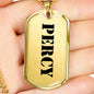 Percy - 18k Gold Finished Luxury Dog Tag Necklace