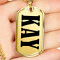 Kay v01 - 18k Gold Finished Luxury Dog Tag Necklace