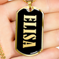 Elisa v02 - 18k Gold Finished Luxury Dog Tag Necklace
