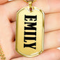 Emily v01 - 18k Gold Finished Luxury Dog Tag Necklace