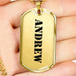 Andrew - 18k Gold Finished Luxury Dog Tag Necklace