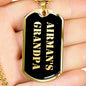 Airman's Grandpa v2 - 18k Gold Finished Luxury Dog Tag Necklace