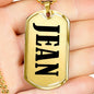 Jean v01 - 18k Gold Finished Luxury Dog Tag Necklace