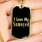 Love My Samoyed v2 - 18k Gold Finished Luxury Dog Tag Necklace