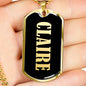 Claire v02 - 18k Gold Finished Luxury Dog Tag Necklace