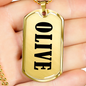 Olive v01 - 18k Gold Finished Luxury Dog Tag Necklace