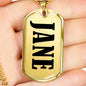 Jane v01 - 18k Gold Finished Luxury Dog Tag Necklace