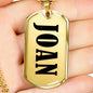 Joan v01 - 18k Gold Finished Luxury Dog Tag Necklace