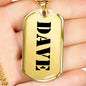 Dave - 18k Gold Finished Luxury Dog Tag Necklace