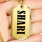 Shari v01 - 18k Gold Finished Luxury Dog Tag Necklace