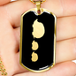 Mama Hedgehog With 2 Hoglets v2 - 18k Gold Finished Luxury Dog Tag Necklace