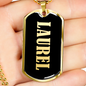 Laurel v02 - 18k Gold Finished Luxury Dog Tag Necklace