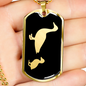 Mama Duck With 1 Duckling v2 - 18k Gold Finished Luxury Dog Tag Necklace