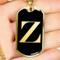 Initial Z v2a - 18k Gold Finished Luxury Dog Tag Necklace