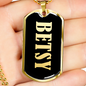 Betsy v02 - 18k Gold Finished Luxury Dog Tag Necklace