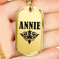 Annie v01a - 18k Gold Finished Luxury Dog Tag Necklace