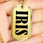 Iris v01 - 18k Gold Finished Luxury Dog Tag Necklace