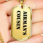 Airman's Cousin - 18k Gold Finished Luxury Dog Tag Necklace