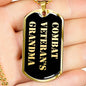 Combat Veteran's Grandma v2 - 18k Gold Finished Luxury Dog Tag Necklace
