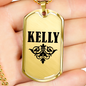 Kelly v01a - 18k Gold Finished Luxury Dog Tag Necklace