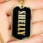 Shelly v02 - 18k Gold Finished Luxury Dog Tag Necklace