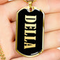 Della v02 - 18k Gold Finished Luxury Dog Tag Necklace