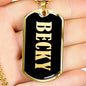 Becky v02 - 18k Gold Finished Luxury Dog Tag Necklace
