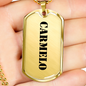 Carmelo - 18k Gold Finished Luxury Dog Tag Necklace