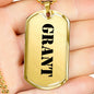 Grant - 18k Gold Finished Luxury Dog Tag Necklace