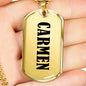 Carmen v01 - 18k Gold Finished Luxury Dog Tag Necklace