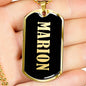 Marion v02 - 18k Gold Finished Luxury Dog Tag Necklace