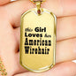 American Wirehair - 18k Gold Finished Luxury Dog Tag Necklace