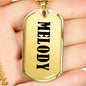 Melody v01 - 18k Gold Finished Luxury Dog Tag Necklace