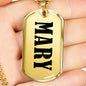 Mary v01 - 18k Gold Finished Luxury Dog Tag Necklace