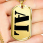 Al - 18k Gold Finished Luxury Dog Tag Necklace